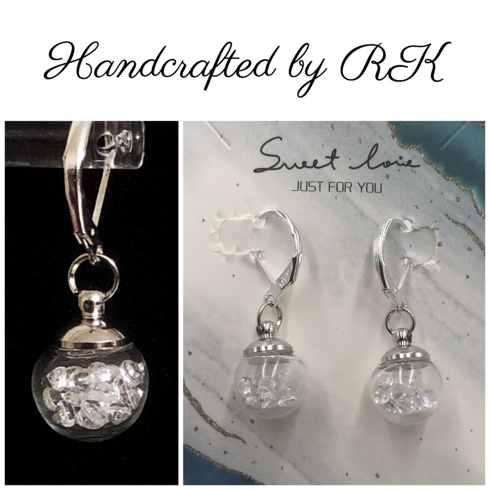😁Handcrafted Crystal Globe Drop Earrings